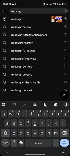 Initial Search UI