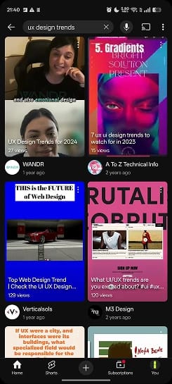 Search Results UI