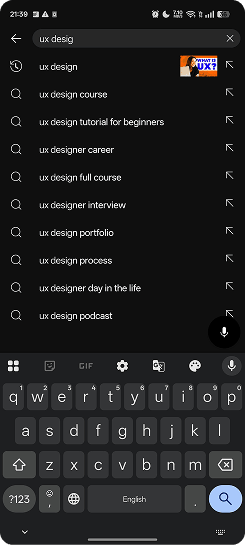 Initial Search UI
